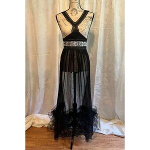 OS, Steam Punk, black, jeweled, apron dress.